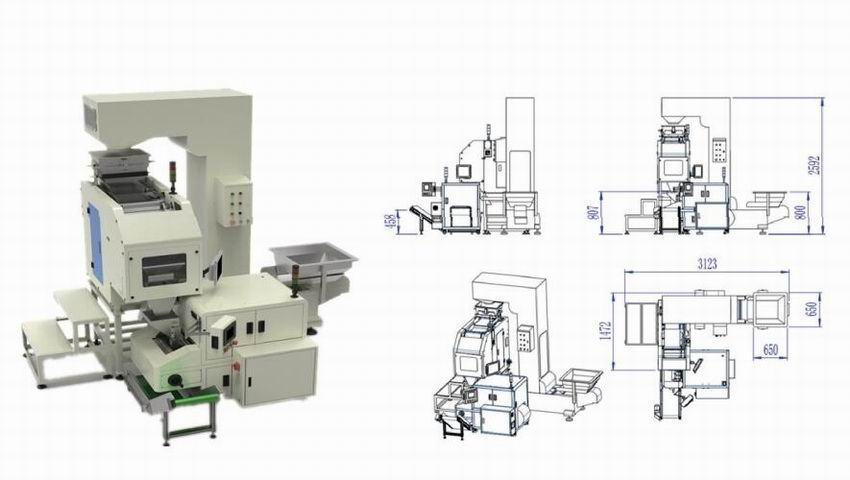 Z型提升机+双线程数粒机+筒膜包装机