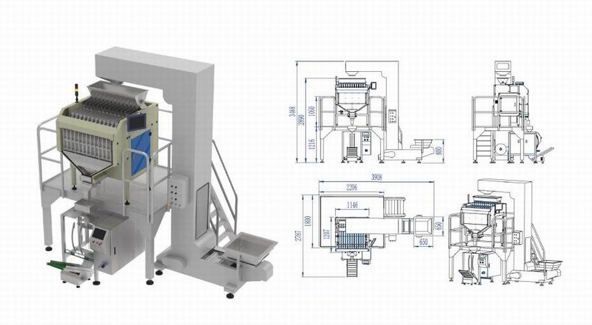 Z型提升机+组合式数粒机+立式包装机